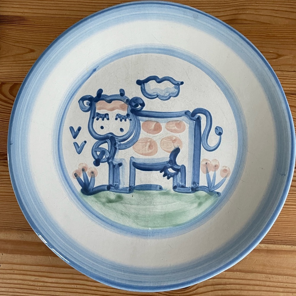 M.A. Hadley cow plates & mug
